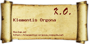 Klementis Orgona névjegykártya
